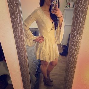 Floral Free People Dress with Flutter sleaves